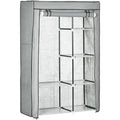 Light Grey 6-Shelf Foldable Fabric Wardrobe Homcom