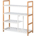 4 Tier Wooden Shoe Rack For Hallway Homcom