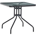 Sqaure Patio Table with Umbrella Hole 76x76cm Outsunny