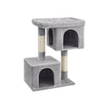 Feandrea Cat Tree Tower With 2 Cat Caves Light Grey 68x48x101cm