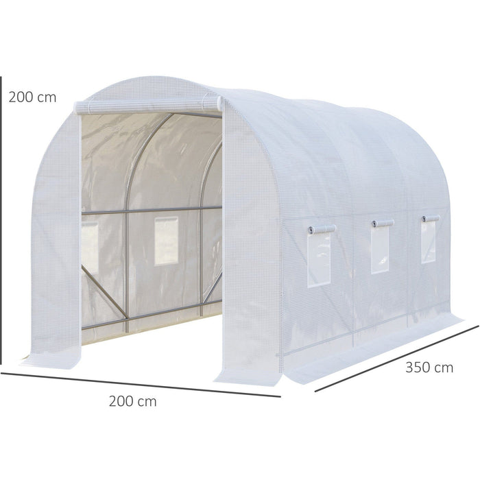 Large Tunnel Greenhouse, Steel Frame, Walk-in, 3.5x2x2m