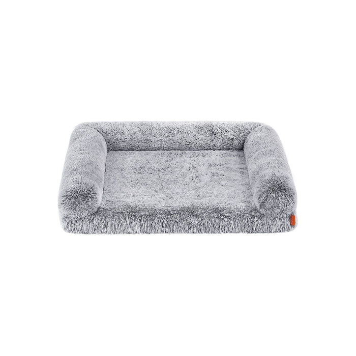 Feandrea Grey Fluffy Dog Bed, 106x80x23cm (Extra Large)
