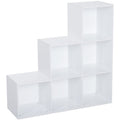 6-Cube Storage Bookcase, White 3-Tier Homcom