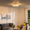 Silver Crystal Chandelier Stainless Steel Pendant Lights Homcom
