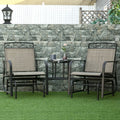 Double Patio Glider Chair, Brown Outsunny