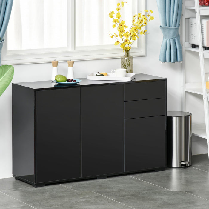 Black High Gloss Sideboard with 2 Drawers
