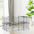 Metal Wire Guinea Pig & Rabbit Playpen, 36 Panels, Black Pawhut