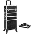 Makeup Trolley Case on Wheels, Black Songmics