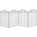 Metal Garden Fence With Adjustable Panels to Protect Flower Beds and Keep Pets Out Black Outsunny