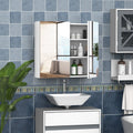 Bathroom Mirror Cabinet, 2 Doors, 70 x 15 x 60 cm, White Kleankin