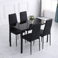 Rectangular Glass Dining Table For 4 People Homcom