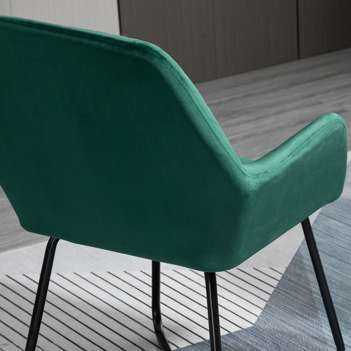 Velvet Touch Modern Lounge Armchair with Metal Base