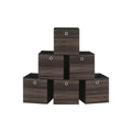 Fabric Boxes for Cube Storage Set of 6, Brown, 30x30x30cm Songmics