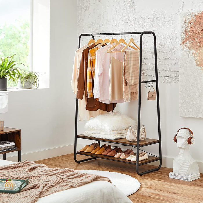Vasagle Industrial Style Clothes Rail with Shelves