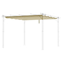Outsunny Retractable Pergola Shade Cover, Replacement Canopy for 4 x 3 (m) Pergola, Retractable Roof, Beige Outsunny