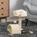Cat Tree w/ Scratching Post, Activity Centre, Perch, Brown Pawhut