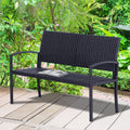 Outsunny Rattan Chair 2-Seater Loveseat-Black Outsunny