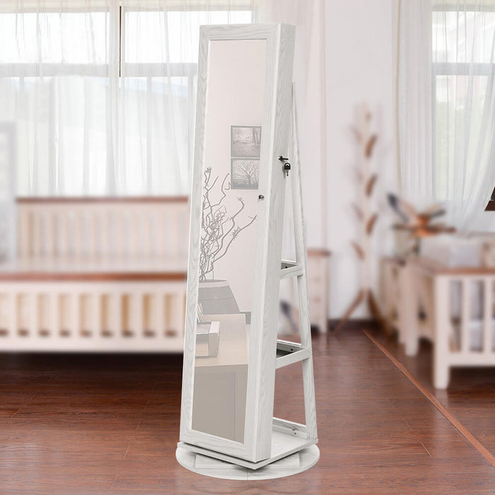 Rotatable Jewellery Cabinet With Full Length Mirror