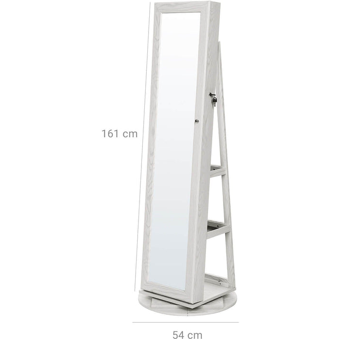 Rotatable Jewellery Cabinet With Full Length Mirror
