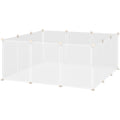 White DIY Plastic Pet Playpen: 12 Panels Pawhut