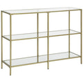 Glass Sofa Table With Golden Frame by Vasagle