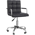 PU Leather Swivel Desk Chair Black Vinsetto