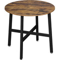 Round Industrial Dining Table by Vasagle - 80cm diameter - features sturdy black steel frame and rustic brown wooden tabletop