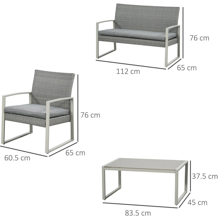 Outdoor Chairs and Table Set, Grey