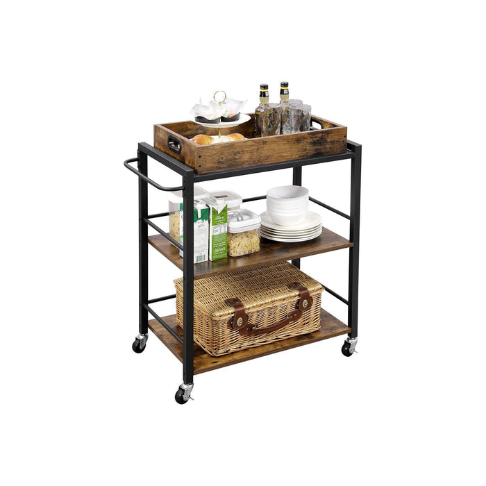 Vasagle Kitchen Cart On Wheels Removable Tray