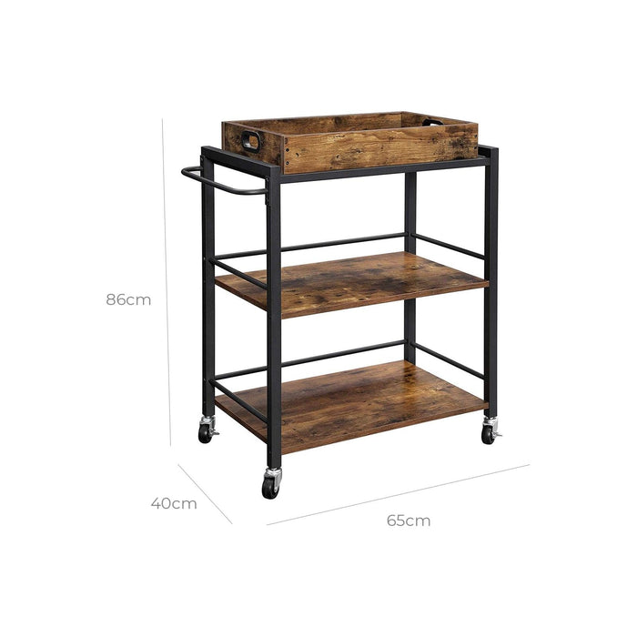 Vasagle Kitchen Cart On Wheels Removable Tray