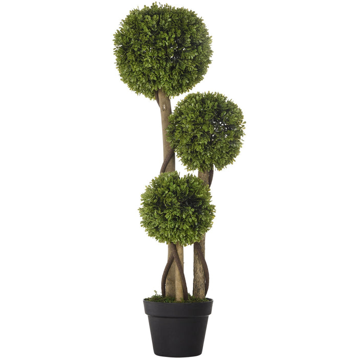 Artificial Boxwood Ball Topiary Tree in Pot Fake Plants, 90 cm
