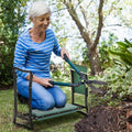 Foldable Garden Kneeler Seat, Steel Frame, w/ Tool Bag Pouch Outsunny