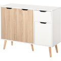 White Scandi Style Storage Cupboard Homcom