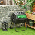 Tumbling Compost Bin with Steel Frame, 160L Outsunny