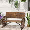 Rustic Wagon Wheel Bench (2 Seater) Outsunny