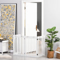 Freestanding Wooden Pet Gate, 204L x 30W x 75H cm, White Homcom