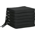 Outsunny Set of 6 Chair Cushion Seat Pads Dining Chair w/ Straps Indoor Outdoor Removable Tie On Garden Patio Black Outsunny