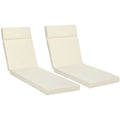Sun Lounger Cushions with Ties 196x55cm White Outsunny