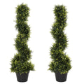 Set of 2 90cm Spiral Topiary Trees, Indoor/Outdoor Homcom