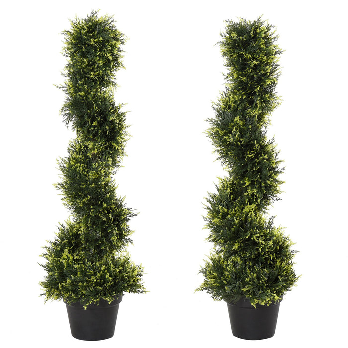 Set of 2 90cm Spiral Topiary Trees, Indoor/Outdoor