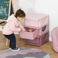 Plastic Storage Drawers For Toys (Curved Edges) Homcom