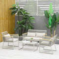 Contemporary Garden Sofa and Table Set Outsunny