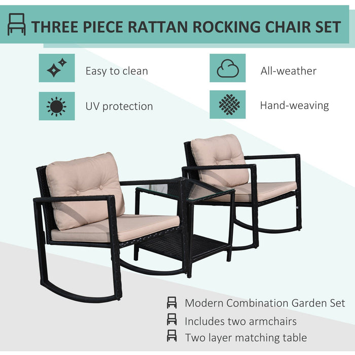 Outdoor Rattan Rocking Chairs With Table