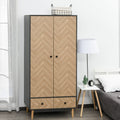 Modern Wardrobe with Shelf, Rod, and Drawers, 90x50x190cm Homcom