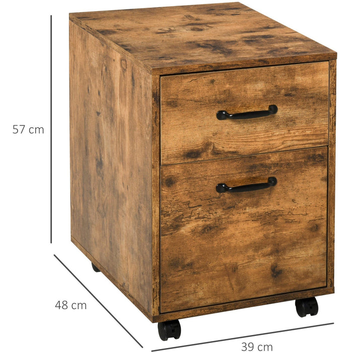 Rolling File Cabinet, 2 Drawers, Home Office
