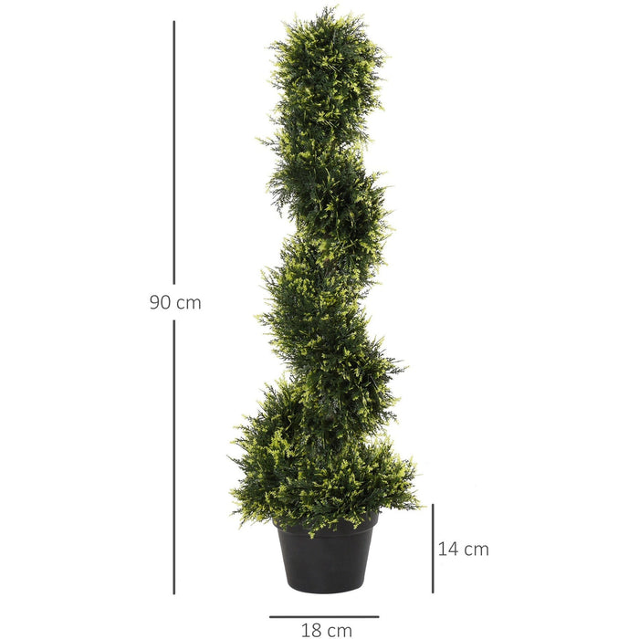 Set of 2 90cm Spiral Topiary Trees, Indoor/Outdoor