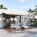Wall Mounted Gazebo Canopy, Steel Frame, 4 x 3m Outsunny