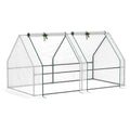 Compact Greenhouse With Roll Up Windows, White Outsunny