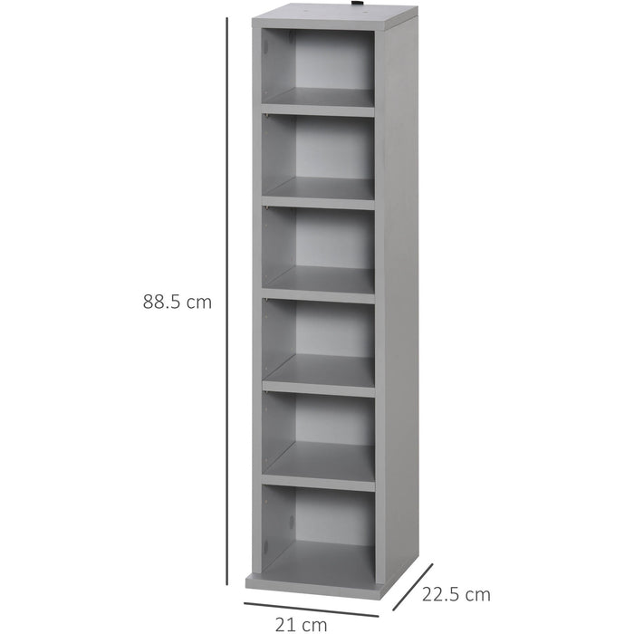 Grey CD/DVD Display Shelf: 204-Unit Capacity