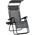 Zero Gravity Chair with Canopy - Grey Outsunny